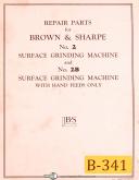 Brown & Sharpe-Brown & Sharpe No. 2 & 2B, Sufrace Grinder Repair Parts List Manual Year (1957)-2-2B-No. 2-No. 2B-01